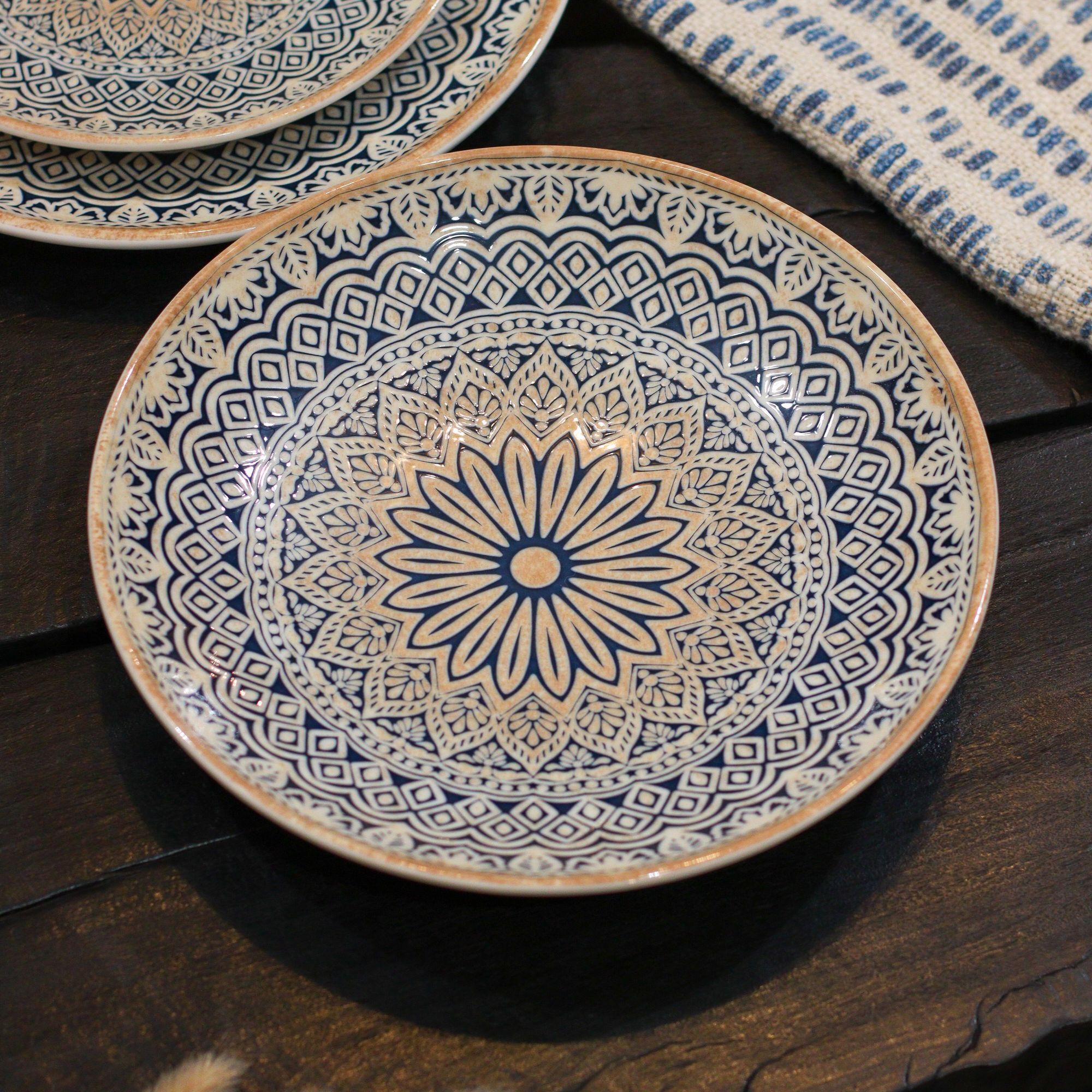 Lot de 6 assiettes creuses en porcelaine 21cm BYZANCE