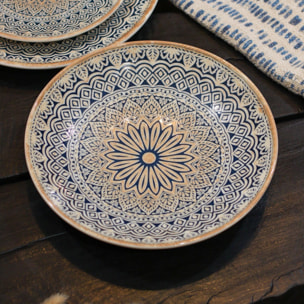 Lot de 6 assiettes creuses en porcelaine 21cm BYZANCE