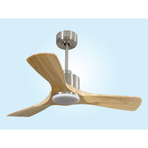 Ventilateur de plafond Réversible  Thermostat Dimmable Wifi Moteur à courant continu Toits en pente Télécommande Lumière à trois tons Hypersilence Mémoire
