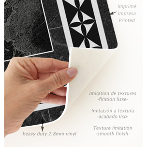 Alfombra de vinilo Galileo 100x133 cm - PVC antideslizante, vinilica para cocina o salón, lavable, estilo hidraúlico