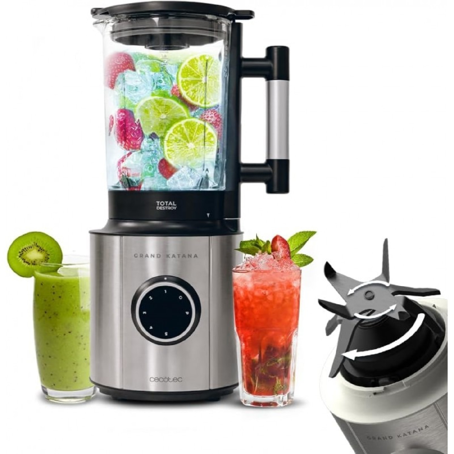 Cecotec Frullatore con tazza Grand Katana 2700MAX Total Destroy B