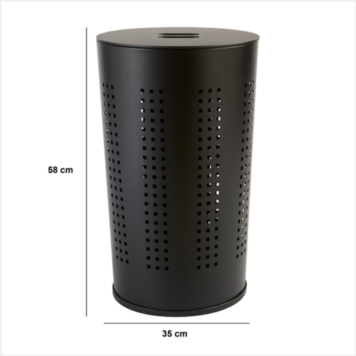 Corbeille à linge "Glass" en métal et bois noir 45L