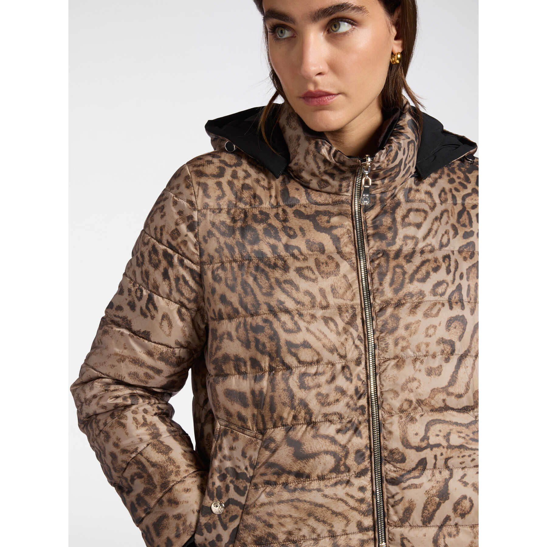 Elena Mirò - Piumino reversibile animalier - Marrone