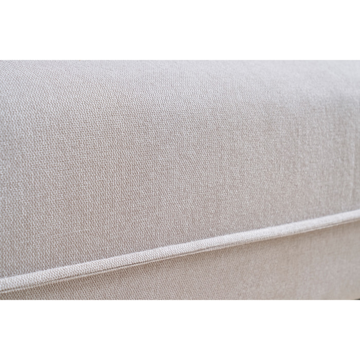 Canapé 3 places en tissu effet velours texturé beige PIO