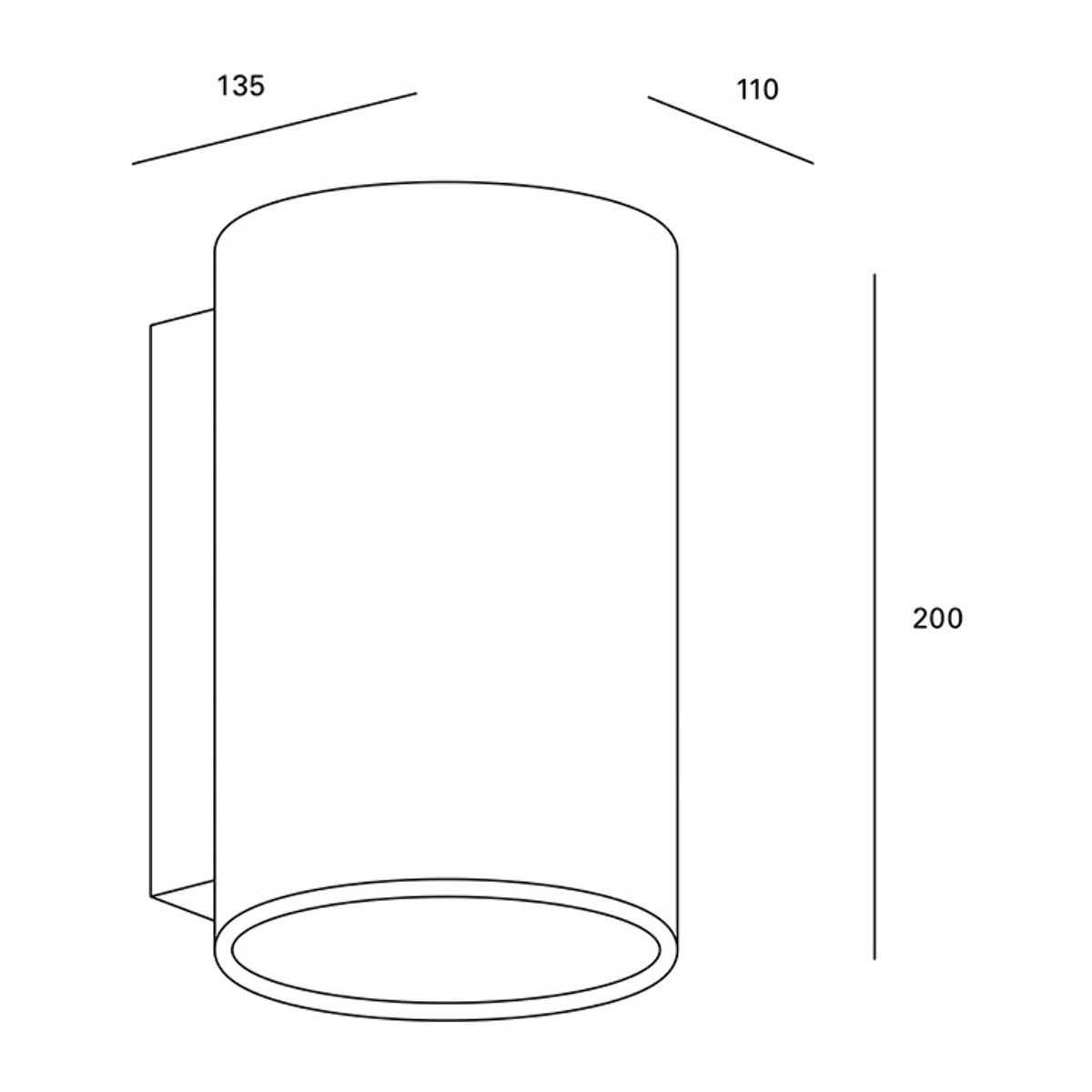 Forlight Aplique de pared exteropr Rem acabado cemento IP44 8W 11 x 20 x 13cm