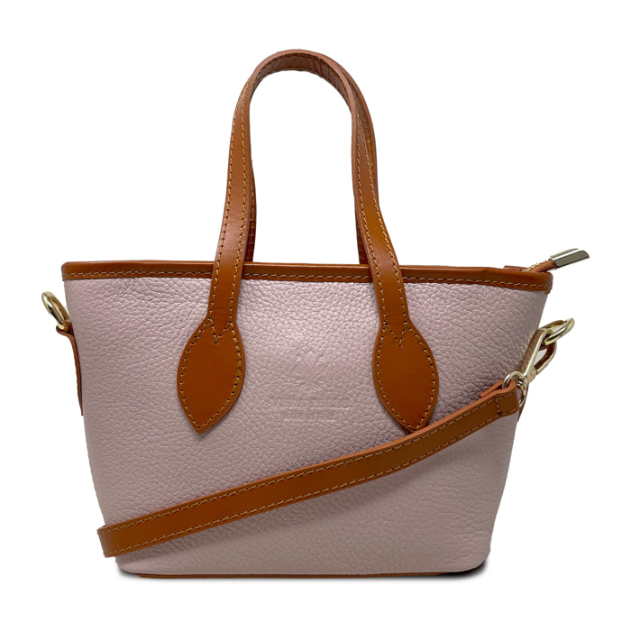 Chicca Borse - Borsa a Mano Donna in Vera Pelle - Colore Rosa
