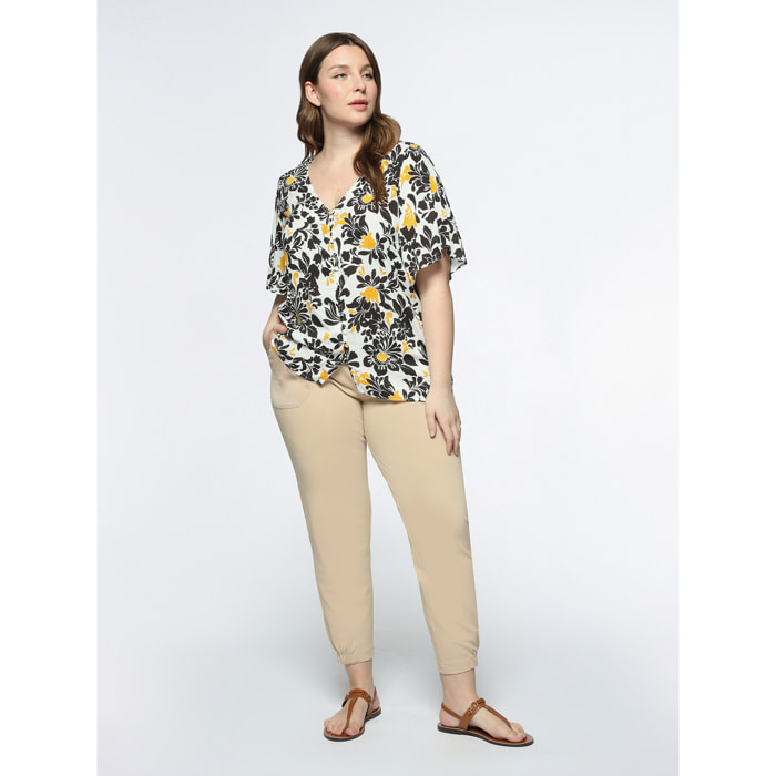 Fiorella Rubino - Camisa floral - Negro