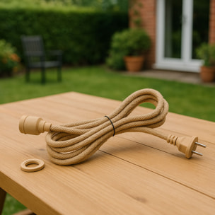 Câble en corde ENNA CORD douille E27 longueur 5 mètres pour extérieur compatible avec nos abat-jour