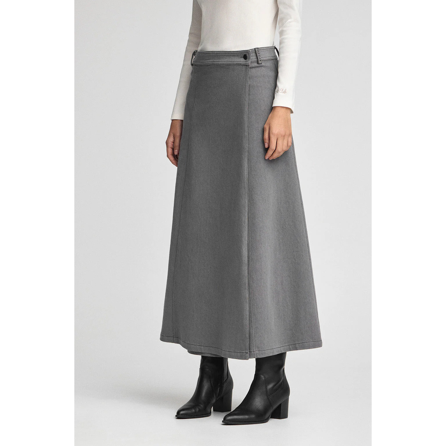 Falda Alisa vaquera gris con detalles Polo Club