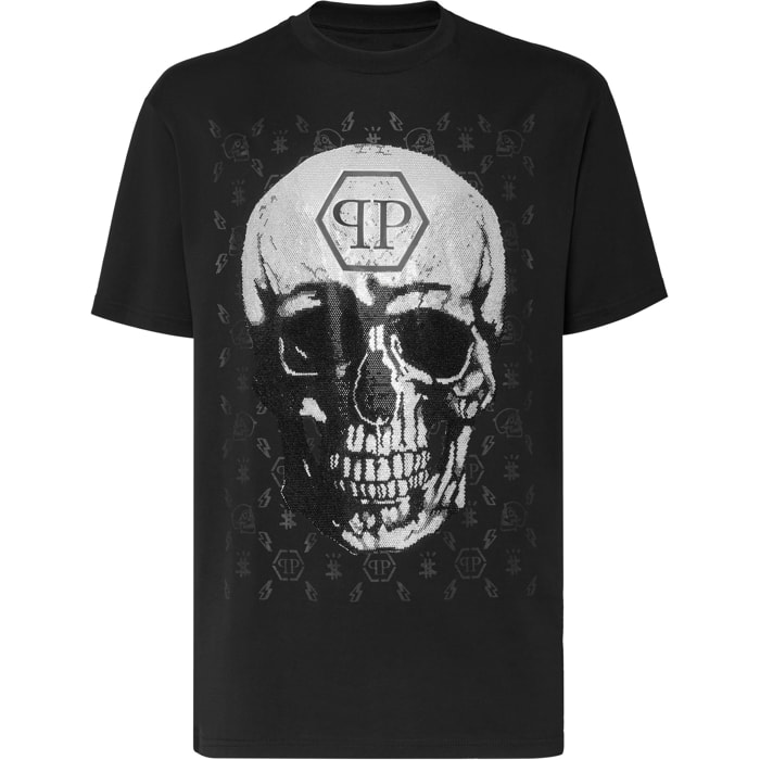 PHILIPP PLEIN T-Shirt Round Neck SKULL AND PLEIN