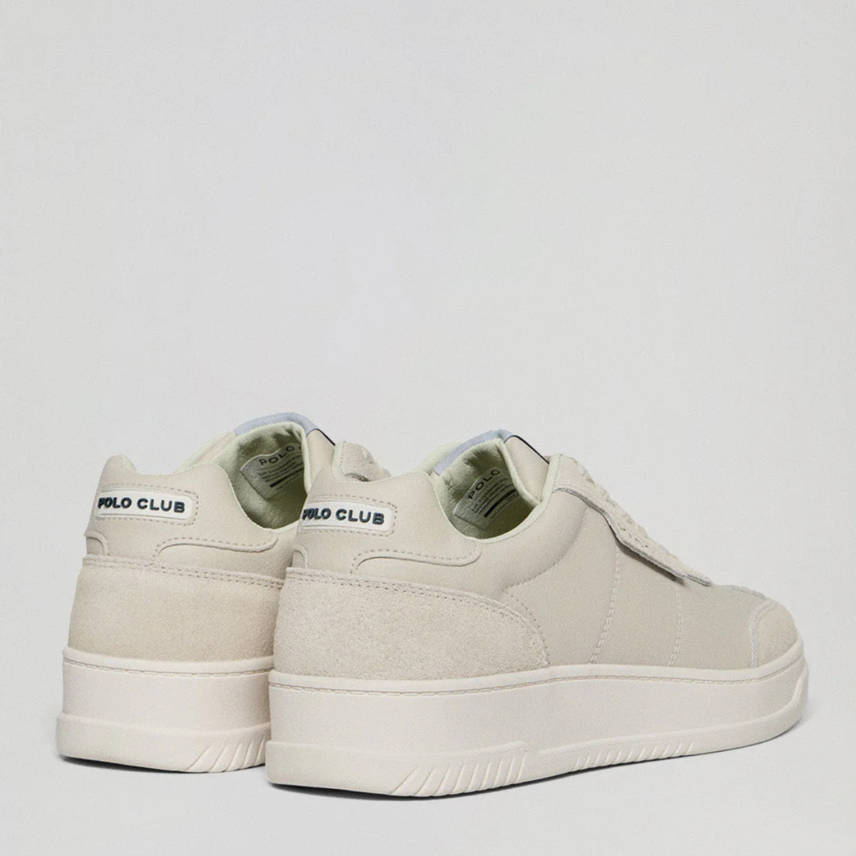 Sneaker casual Milton da uomo in ecopelle beige con dettagli tono su tono Polo Club