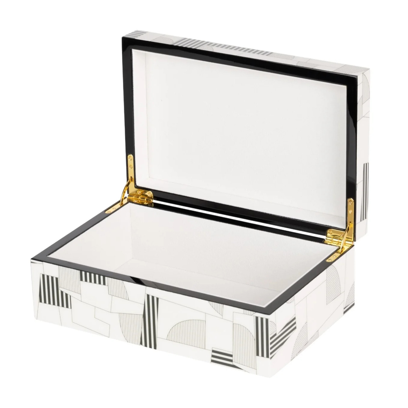 Caja Mdf Gris Blanco 28x18x10 Cm