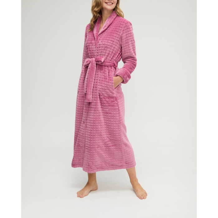 Bata mujer larga jacquard con cinturon