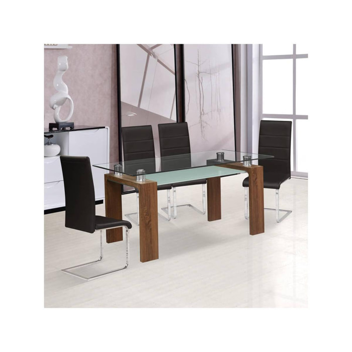 Table repas ''Eva'' - 150 x 80 x 75 cm - Marron