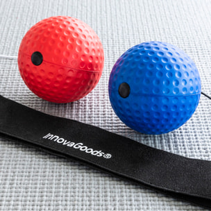 Pack Set de Pelotas de Entrenamiento y Reflejos y Máquina de Boxeo Musical Recargable InnovaGoods
