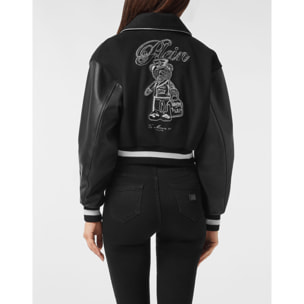 PHILIPP PLEIN Leather Bomber TEDDY