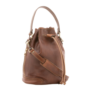 Borsa a secchiello  unisex In Vera pelle Made in Italy 24x30x16 cm