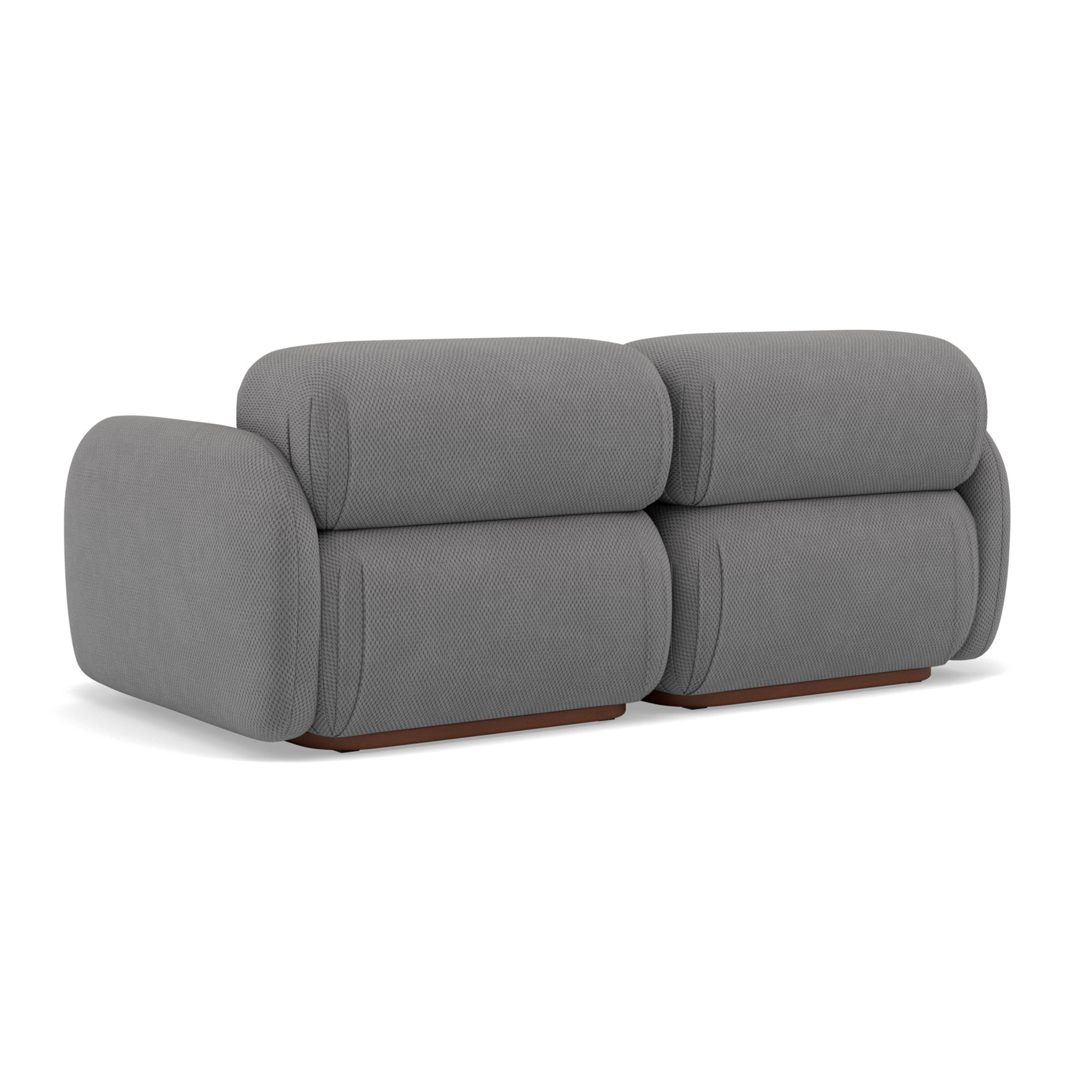 Penelope - canapé droit modulable 2 places en velours texturé - Gris