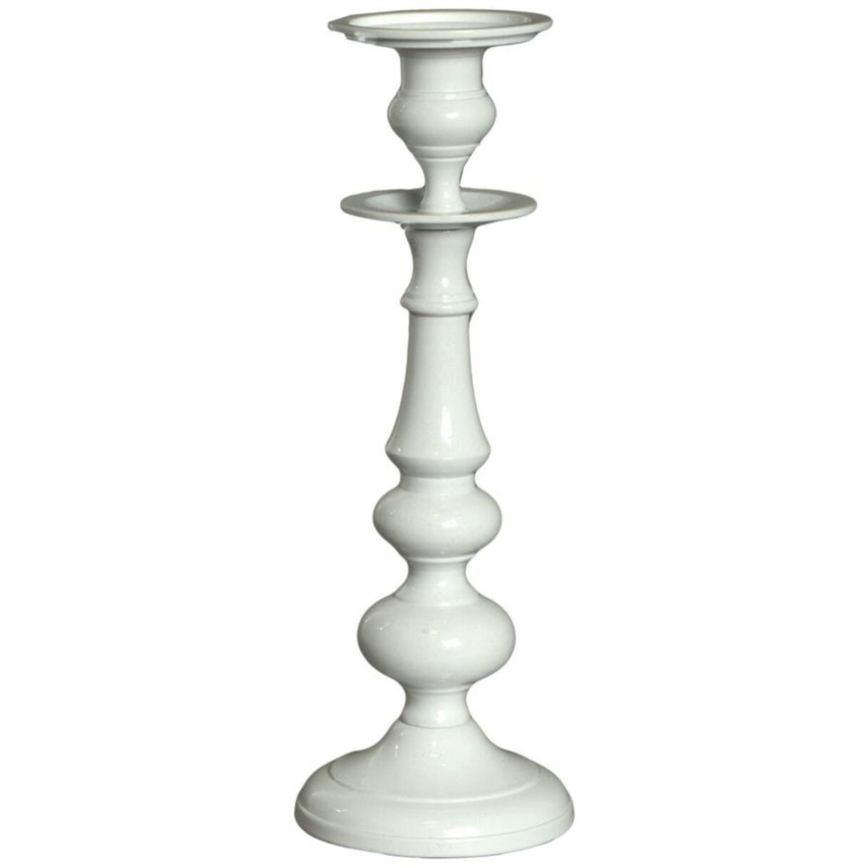 Portacandela in alluminio bianco cmø13h37