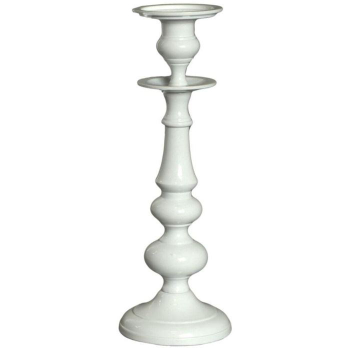 Portacandela in alluminio bianco cmø13h37