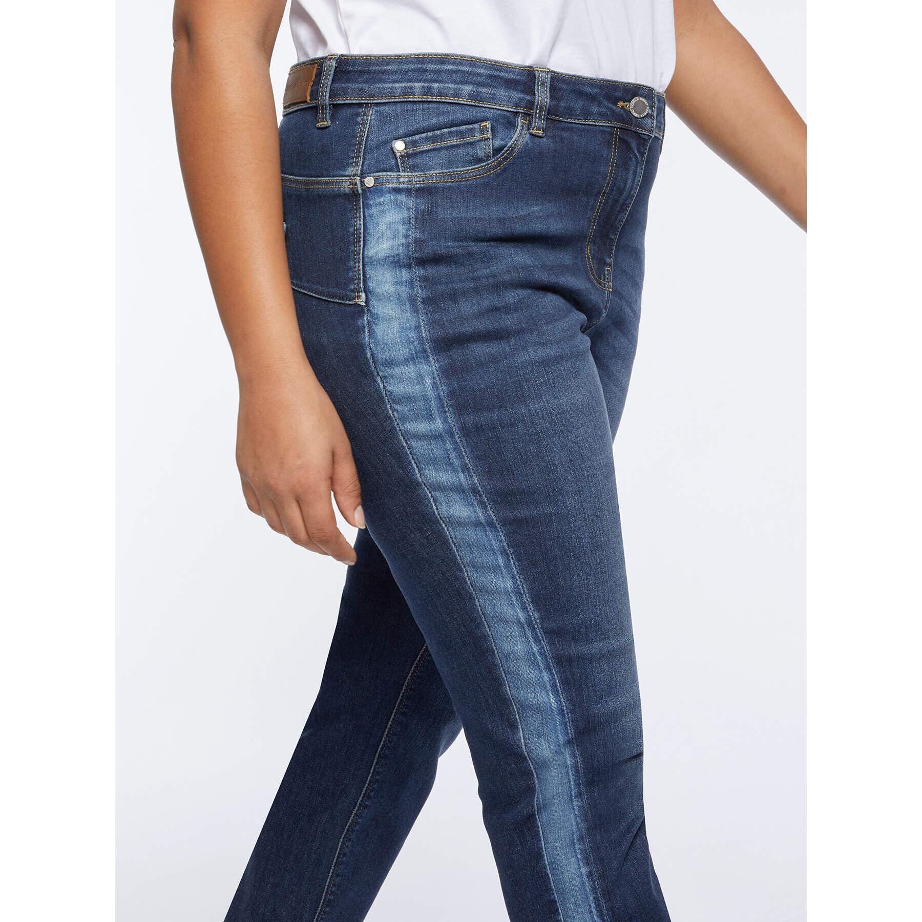 Fiorella Rubino - Vaqueros slim fit con bordes degradados - Azul