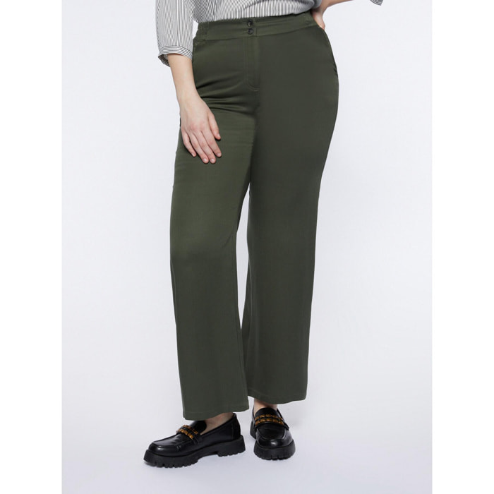 Fiorella Rubino - Pantalones rectos de lyocell y algodón - Verde