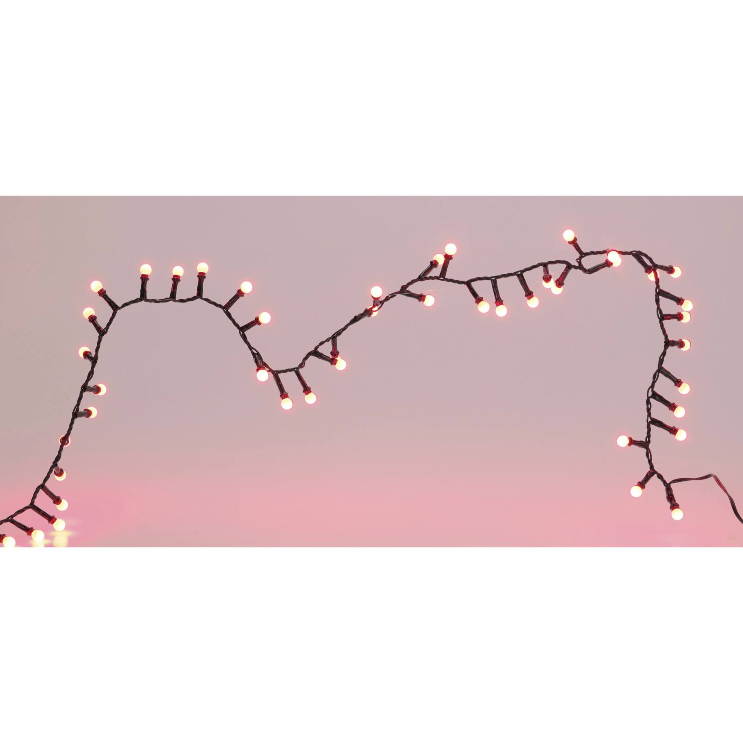 Guirnalda berry snake de luces led rojas con 8 funciones y temporizador