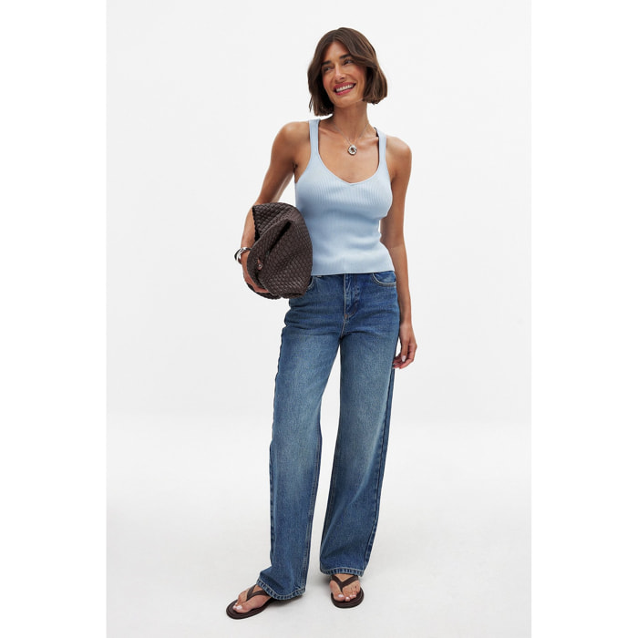 Jean droit taille mi-haute Jeans taille mi-haute Nakd