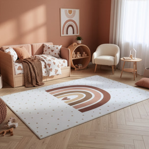 COCO - Tapis enfant crème lavable à motif arc