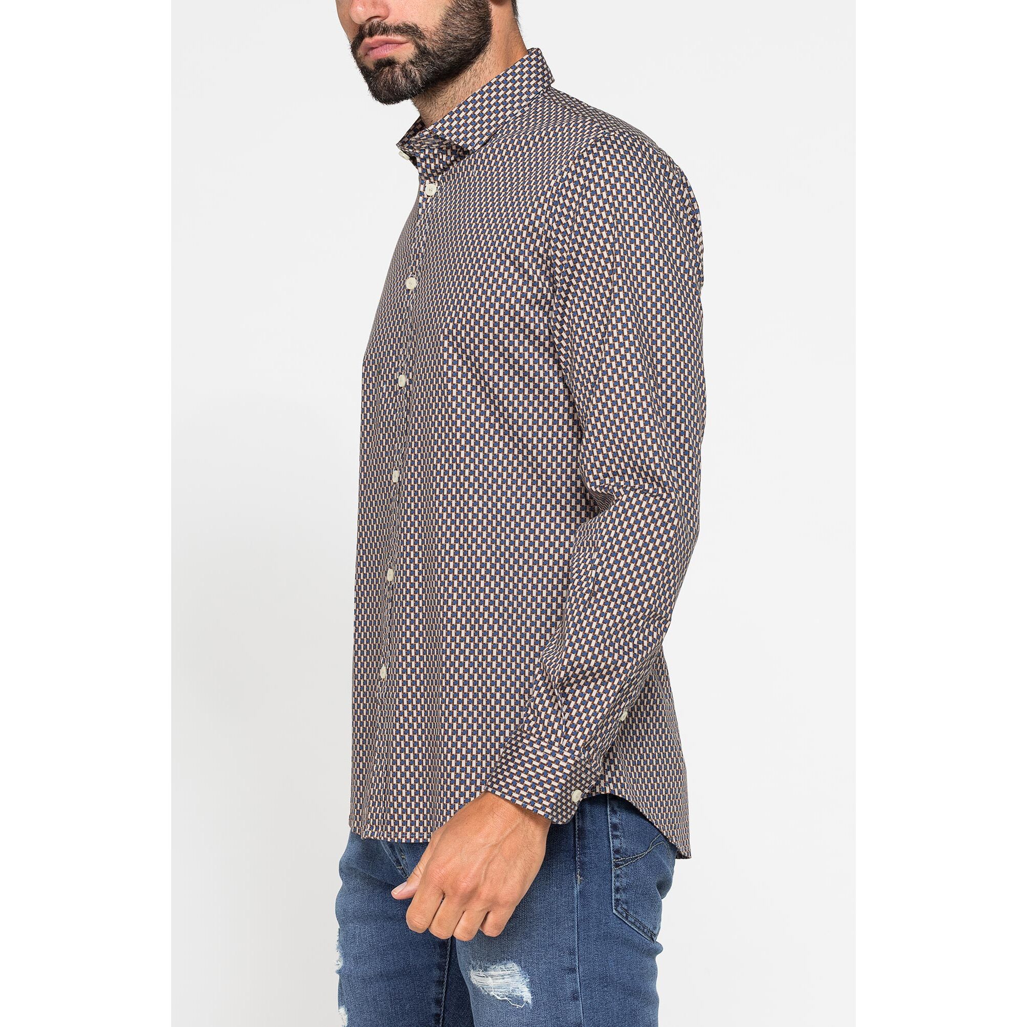 CAMICIA SLIM FIT IN POPELINE STRETCH