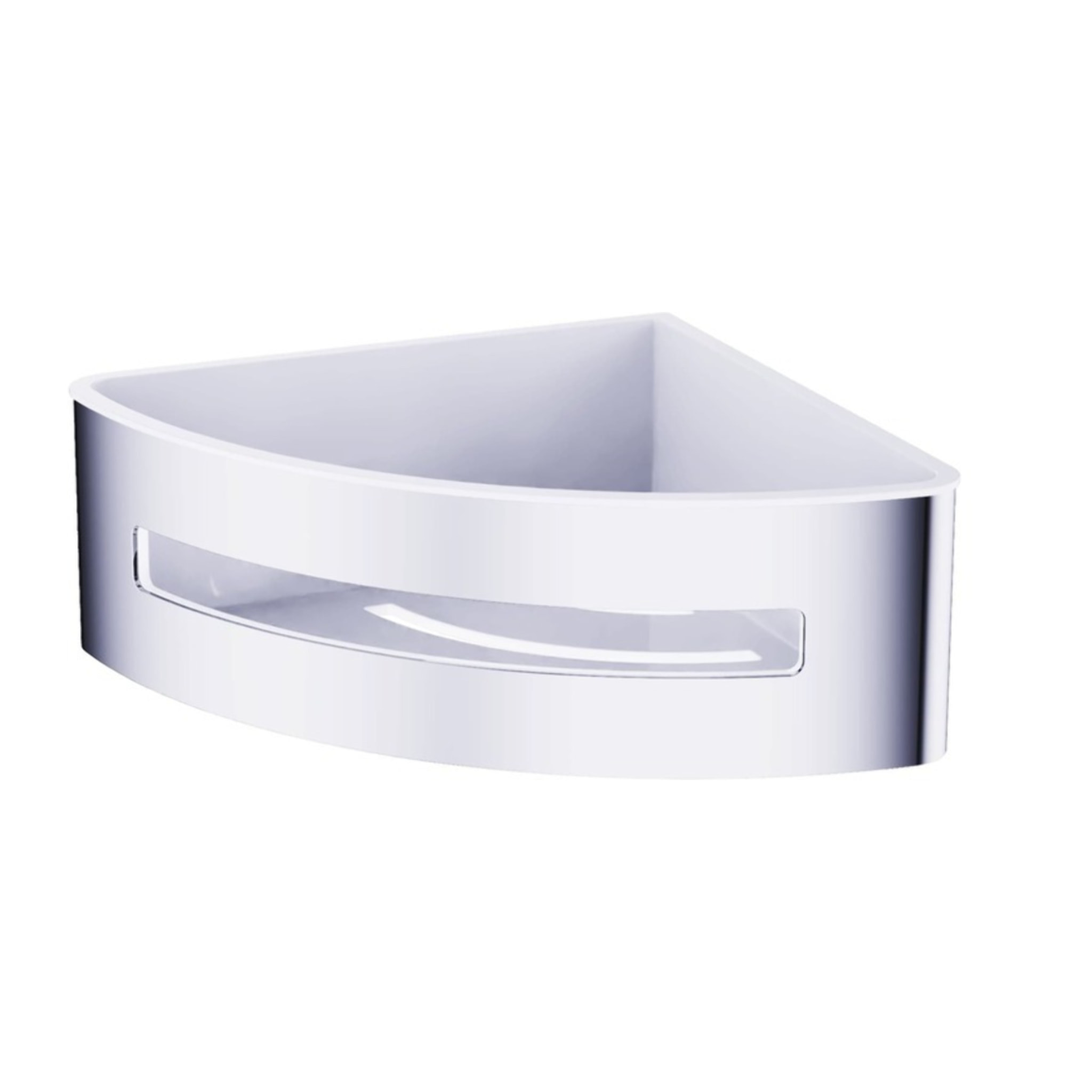 Panier d'angle pour la douche en acier inoxydable 16,5cm, Chrome (SATDPOLROHCHB)