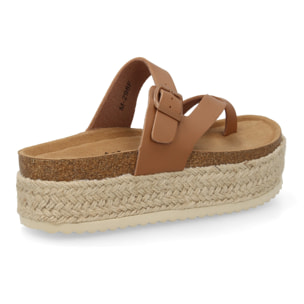 Sandalia plataforma cómoda mujer cierre hebilla