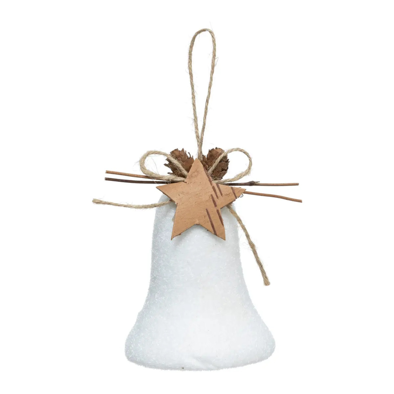 Décoration de sapin cloche neige blanc 10cm
