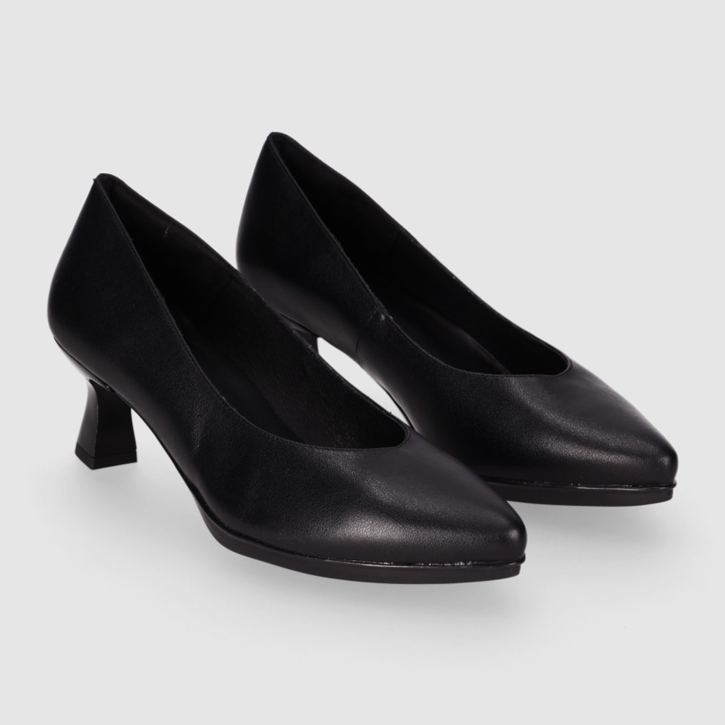 Zapatos de Piel - Negro - Tacón: