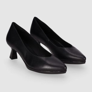 Zapatos de Piel - Negro - Tacón:
