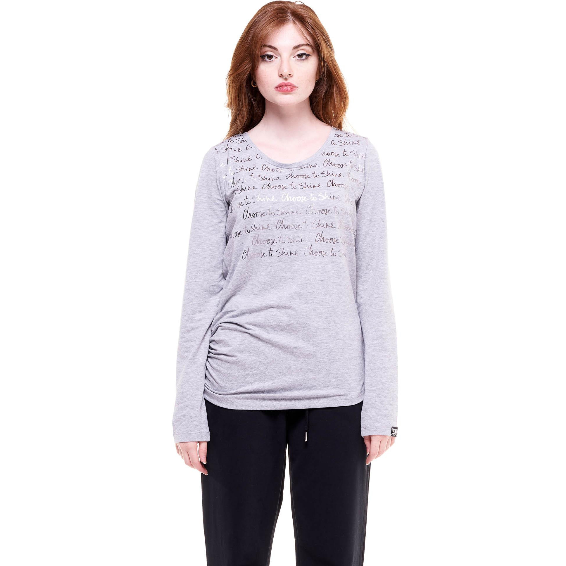 T-shirt da donna manica lunga handwriting Sequins