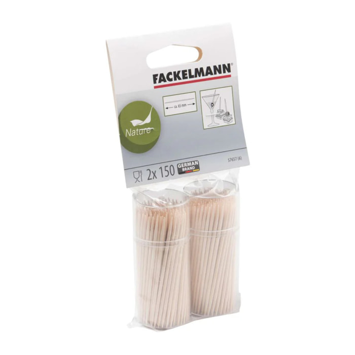 Lot de 2 boîtes de 150 cure-dents en bois chacune Fackelmann Wood Edition