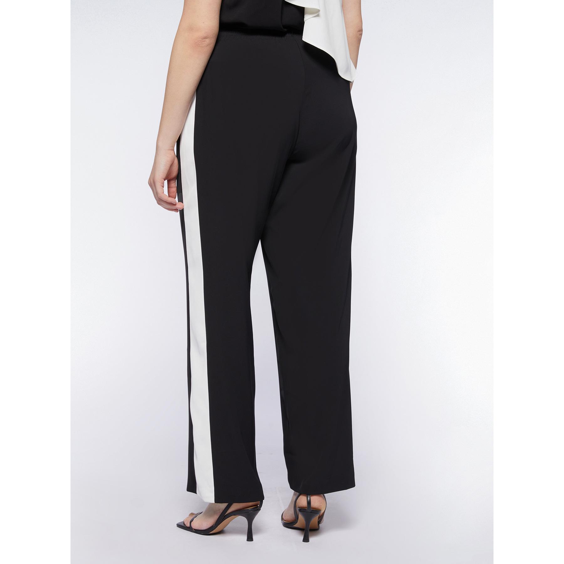 Fiorella Rubino - Pantalones wide leg con banda lateral - Negro