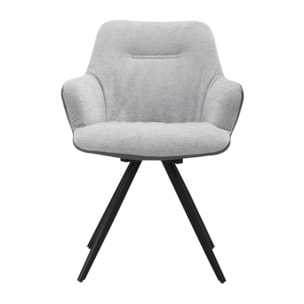 Fauteuil rotatif 180 en tissu soft avec accoudoirs - 2 coloris - ODILE