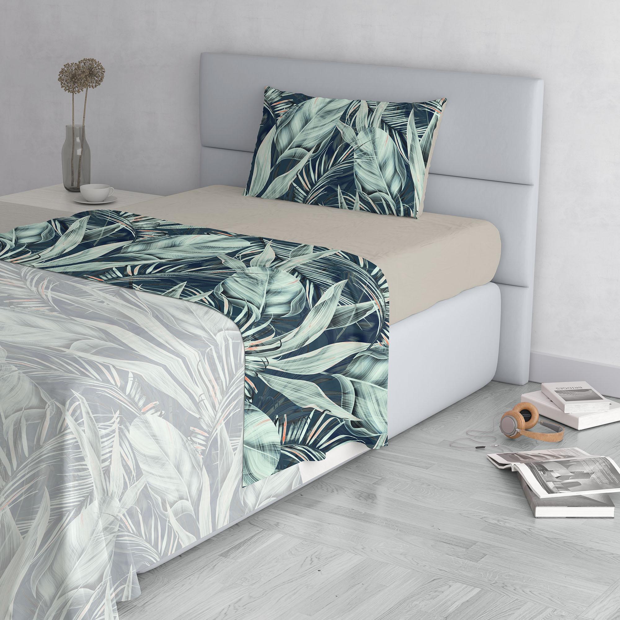 COMPLETO LETTO FASHION MADE IN ITALY MICROFIBRA-TROPICAL SINGOLO