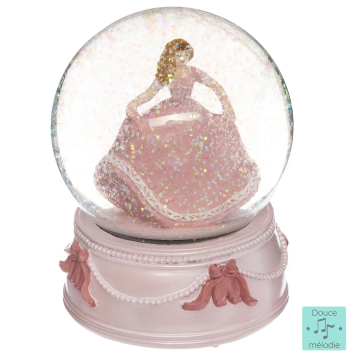 Boule à neige musicale princesse D.10cm