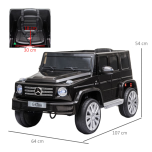 Voiture électrique enfant Mercedes Benz Classe G 12V - V. max. 5Km/h - télécommande, effets sonores, lumineux - noir