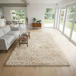 Tapis shaggy fait main motif uni HAGO