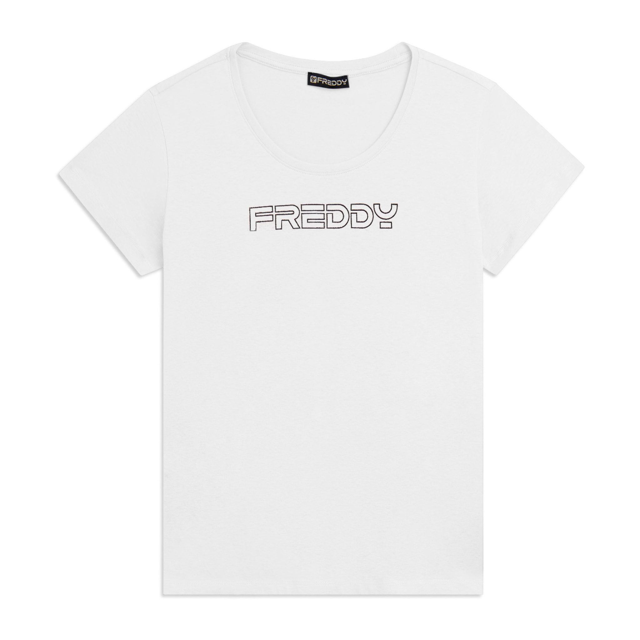 T-shirt Manica Corta con Logo FREDDY in Outline Glitter
