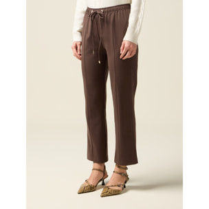 Oltre - Pantalones jogger de punto milano - Marrón