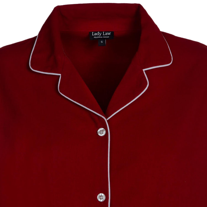 PIGIAMA DONNA in flanella bordeaux
