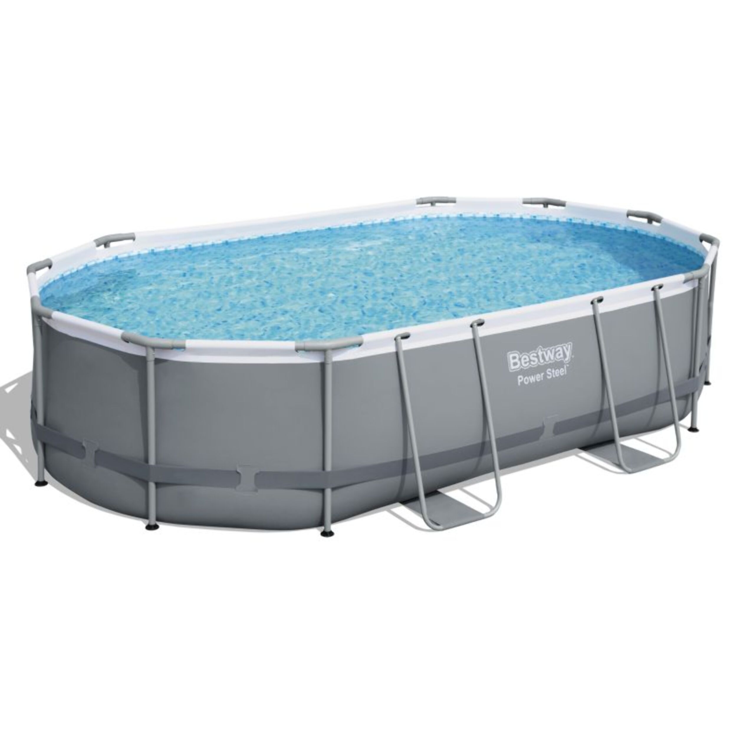 Bestway Piscine hors sol tubulaire ovale Bestway Power Steel 488 x 305 x 107 cm gris