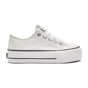 Sneakers basse con plateau bianche