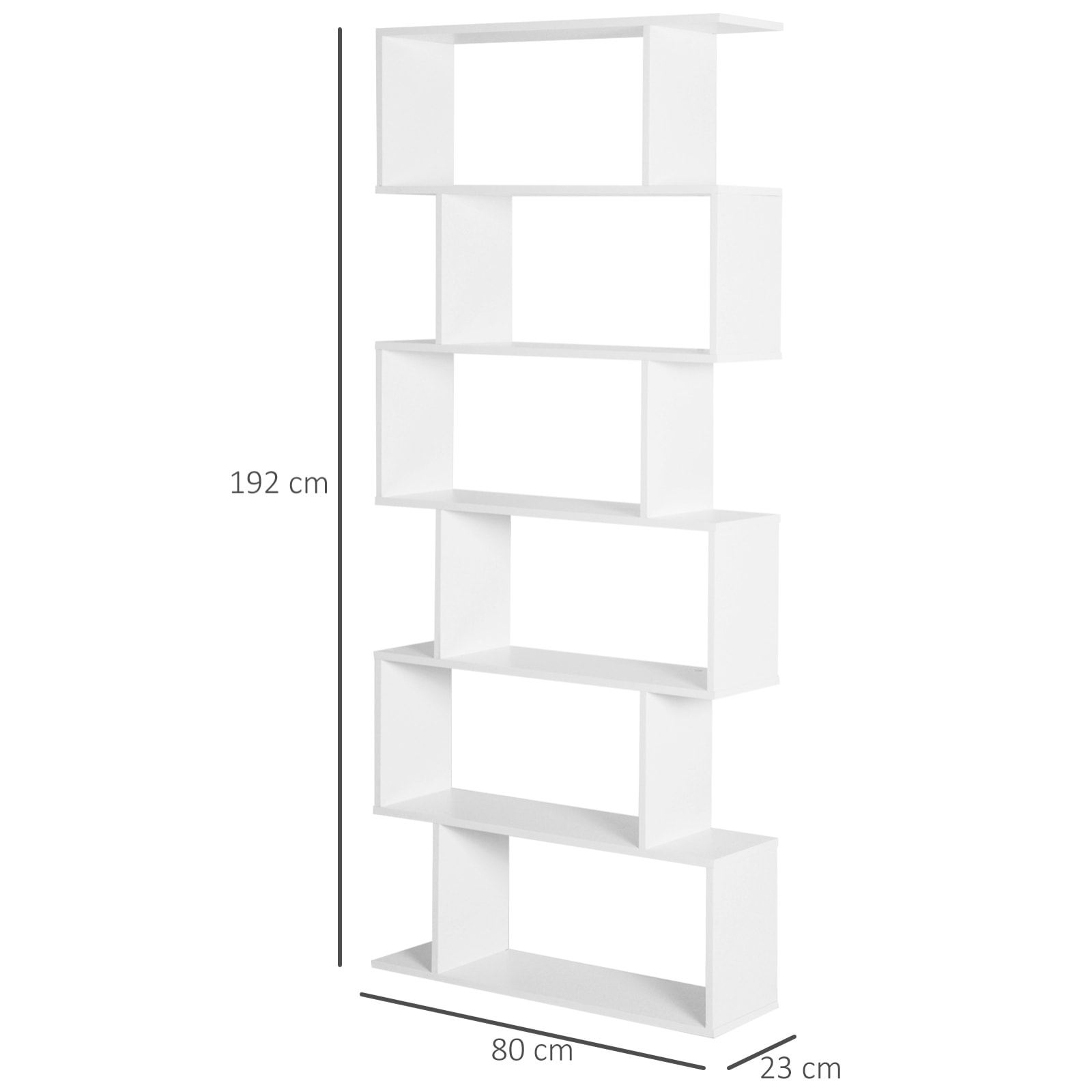 Estantería Moderna Pared de Madera 80x23x192cm Blanco