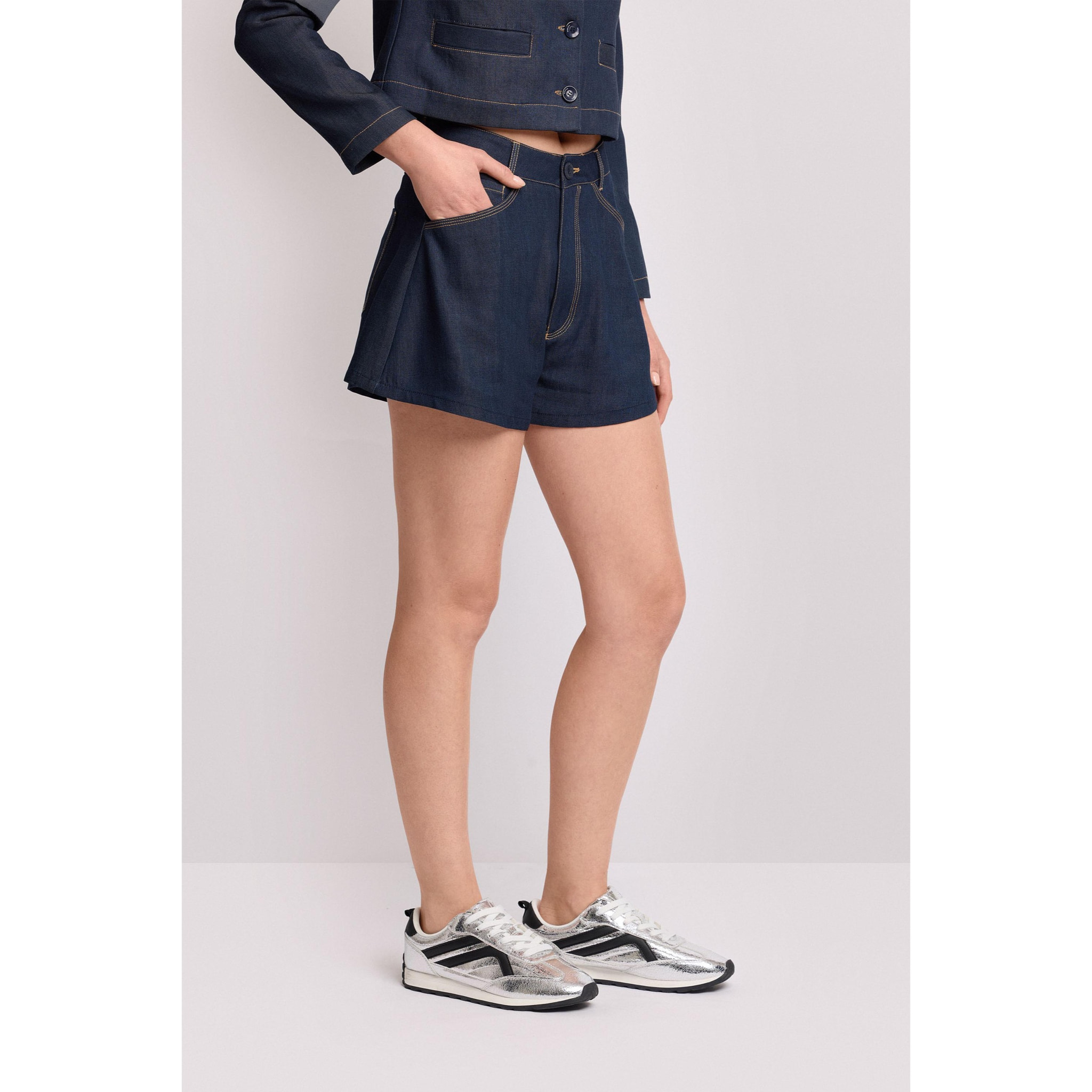 Kocca - Pantaloni corti in denim Donna, Tinta unita
